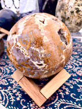 Load image into Gallery viewer, Ocean Jasper Sphere with Quartz Druze Inclusions