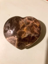 Load image into Gallery viewer, Black & Peach Moonstone Heart - Polished