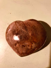 Load image into Gallery viewer, Black & Peach Moonstone Heart - Polished