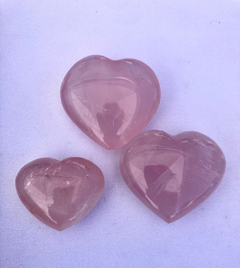 Rose Quartz Hearts - Medium Small