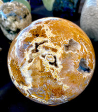 Load image into Gallery viewer, Ocean Jasper Sphere with Quartz Druze Inclusions
