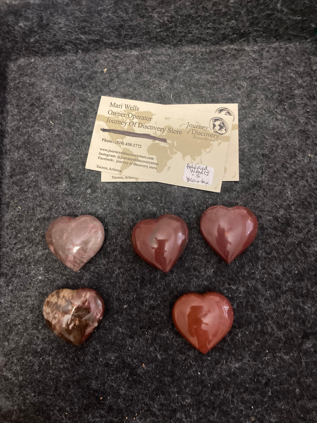 Petrified Wood Hearts - Small