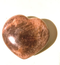 Load image into Gallery viewer, Black &amp; Peach Moonstone Heart - Polished
